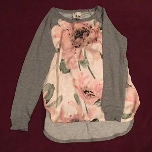Anthropologie floral baseball tee